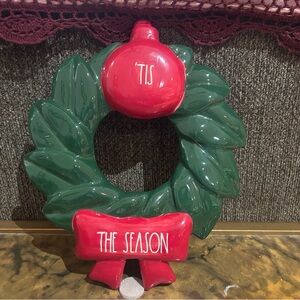 Rae Dunn Green and Red Holiday Wreath